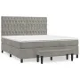 Box spring bed with light gray velvet mattress 180x200 cm by , Beds and slatted bases - Ref: Foro24-3138037, Price: 633,10 €,...