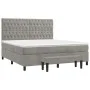 Box spring bed with light gray velvet mattress 180x200 cm by , Beds and slatted bases - Ref: Foro24-3138037, Price: 633,10 €,...