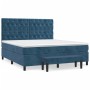 Box spring bed with dark blue velvet mattress 160x200 cm by , Beds and slatted bases - Ref: Foro24-3138035, Price: 607,46 €, ...