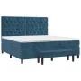Cama box spring con colchón terciopelo azul oscuro 160x200 cm de , Camas y somieres - Ref: Foro24-3138035, Precio: 596,71 €, ...