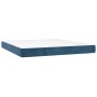 Box spring bed with dark blue velvet mattress 160x200 cm by , Beds and slatted bases - Ref: Foro24-3138035, Price: 607,46 €, ...