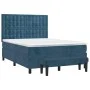 Box spring bed with dark blue velvet mattress 140x200 cm by , Beds and slatted bases - Ref: Foro24-3138089, Price: 519,90 €, ...