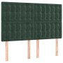 Cama box spring con colchón terciopelo verde oscuro 140x190 cm