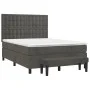 Box spring bed with dark gray velvet mattress 140x190 cm by , Beds and slatted bases - Ref: Foro24-3138080, Price: 549,85 €, ...
