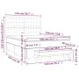 Box spring bed with dark gray velvet mattress 140x190 cm by , Beds and slatted bases - Ref: Foro24-3138080, Price: 549,85 €, ...