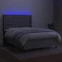 Cama box spring colchón y luces LED tela gris claro 140x190 cm de , Camas y somieres - Ref: Foro24-3138629, Precio: 518,29 €,...
