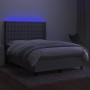 Cama box spring colchón y luces LED tela gris claro 140x190 cm de , Camas y somieres - Ref: Foro24-3138629, Precio: 528,75 €,...
