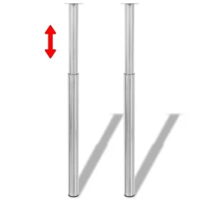 2 Teleskop-Tischbeine 710 mm–1100 mm (polierte Nickelfarbe) von vidaXL, Tischbeine - Ref: Foro24-242152, Preis: 56,00 €, Raba...