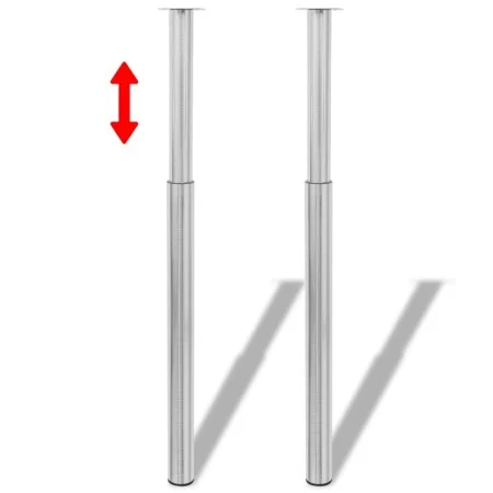 2 Telescopic Table Legs 710mm-1100mm (Polished Nickel Color) by vidaXL, Table legs - Ref: Foro24-242152, Price: 56,00 €, Disc...