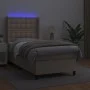 Box spring bed LED mattress cappuccino synthetic leather 80x200 cm by , Beds and slatted bases - Ref: Foro24-3139354, Price: ...