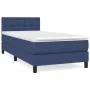 Box spring bed with blue fabric mattress 90x190 cm by , Beds and slatted bases - Ref: Foro24-3140343, Price: 306,46 €, Discou...