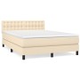 Boxspringbett mit cremefarbener Stoffmatratze 140x190 cm von , Betten und Lattenroste - Ref: Foro24-3140374, Preis: 410,41 €,...