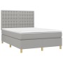 Boxspringbettmatratze und LED-Leuchten hellgrauer Stoff 140x190 cm von , Betten und Lattenroste - Ref: Foro24-3135749, Preis:...