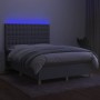 Boxspringbettmatratze und LED-Leuchten hellgrauer Stoff 140x190 cm von , Betten und Lattenroste - Ref: Foro24-3135749, Preis:...