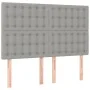 Box spring bed mattress and LED lights light gray fabric 140x190 cm by , Beds and slatted bases - Ref: Foro24-3135749, Price:...