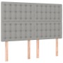 Boxspringbettmatratze und LED-Leuchten hellgrauer Stoff 140x190 cm von , Betten und Lattenroste - Ref: Foro24-3135749, Preis:...