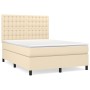 Boxspringbett mit cremefarbener Stoffmatratze 140x190 cm von , Betten und Lattenroste - Ref: Foro24-3142094, Preis: 494,79 €,...