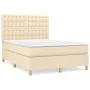 Box spring bed with cream fabric mattress 140x200 cm by , Beds and slatted bases - Ref: Foro24-3142662, Price: 506,86 €, Disc...