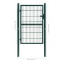 Green individual 2D fence gate 106x190 cm by vidaXL, garden gates - Ref: Foro24-141750, Price: 199,87 €, Discount: %