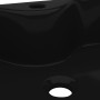 Lavabo de cerámica cuadrado con orificio de grifo/desagüe negro de vidaXL, Lavabos - Ref: Foro24-141937, Precio: 79,13 €, Des...