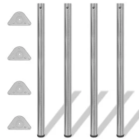 4 height-adjustable table legs 1100 mm polished nickel color by vidaXL, Table legs - Ref: Foro24-242147, Price: 68,09 €, Disc...