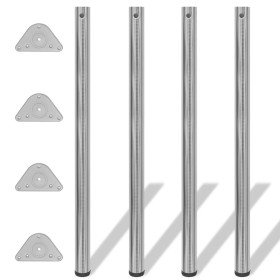 4 höhenverstellbare Tischbeine 1100 mm, Farbe Nickel poliert von vidaXL, Tischbeine - Ref: Foro24-242147, Preis: 65,62 €, Rab...
