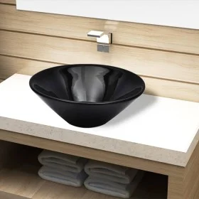 Round Black Ceramic Washbasin by vidaXL, Sinks - Ref: Foro24-141927, Price: 61,31 €, Discount: %