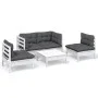 Muebles de jardín 5 pzas con cojines madera maciza de pino de , Conjuntos de jardín - Ref: Foro24-3096179, Precio: 420,89 €, ...
