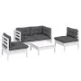 Muebles de jardín 5 pzas con cojines madera maciza de pino de , Conjuntos de jardín - Ref: Foro24-3096179, Precio: 420,89 €, ...