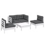 5-piece garden furniture set with solid pine wood and cushions by , Garden sets - Ref: Foro24-3096179, Price: 426,27 €, Disco...