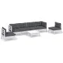 7 Stk. Gartenmöbel mit Kissen aus massivem Kiefernholz von , Gartensets - Ref: Foro24-3096203, Preis: 570,94 €, Rabatt: %