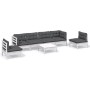 Muebles de jardín 7 pzas con cojines madera maciza de pino de , Conjuntos de jardín - Ref: Foro24-3096203, Precio: 578,17 €, ...