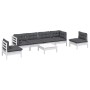 Muebles de jardín 7 pzas con cojines madera maciza de pino de , Conjuntos de jardín - Ref: Foro24-3096203, Precio: 578,17 €, ...