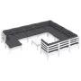 Muebles de jardín 12 pzas con cojines blanco madera de pino de , Conjuntos de jardín - Ref: Foro24-3097050, Precio: 1,00 €, D...