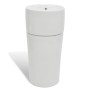 Lavabo de pie redondo de cerámica hueco de grifo/desagüe blanco de vidaXL, Lavabos - Ref: Foro24-141942, Precio: 292,67 €, De...