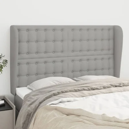 Headboard with light gray fabric ears 147x23x118/128 cm by , Headboards and footboards - Ref: Foro24-3118388, Price: 120,02 €...