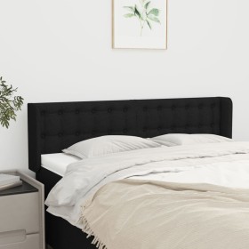 Black fabric headboard 147x16x78/88 cm by , Headboards and footboards - Ref: Foro24-3119202, Price: 66,22 €, Discount: %