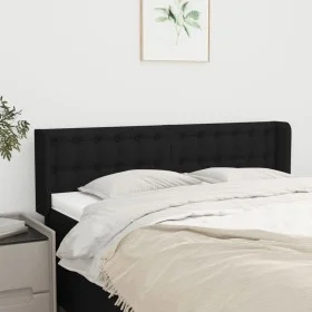 Black fabric headboard 147x16x78/88 cm by , Headboards and footboards - Ref: Foro24-3119202, Price: 65,17 €, Discount: %