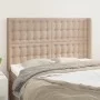 Cabecero con orejas cuero sintético capuchino 147x16x118/128 cm de , Cabeceros y pies de cama - Ref: Foro24-3119675, Precio: ...