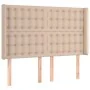 Headboard with ears cappuccino synthetic leather 147x16x118/128 cm by , Headboards and footboards - Ref: Foro24-3119675, Pric...