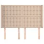 Headboard with ears cappuccino synthetic leather 147x16x118/128 cm by , Headboards and footboards - Ref: Foro24-3119675, Pric...