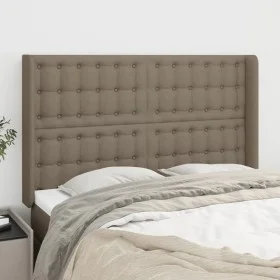 Headboard with ears in taupe gray fabric 147x16x118/128 cm by , Headboards and footboards - Ref: Foro24-3120016, Price: 114,9...