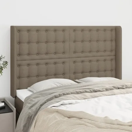 Headboard with ears in taupe gray fabric 147x16x118/128 cm by , Headboards and footboards - Ref: Foro24-3120016, Price: 114,9...