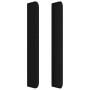 Cabecero con orejas de tela negro 147x16x118/128 cm