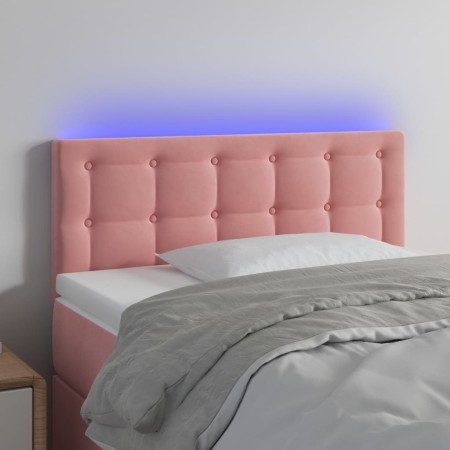 LED-Kopfteil aus rosa Samt, 90 x 5 x 78/88 cm von , Kopf- und Fußteile - Ref: Foro24-3122087, Preis: 54,57 €, Rabatt: %