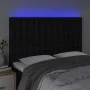 Headboard with LED lights black fabric 144x5x118/128 cm by , Headboards and footboards - Ref: Foro24-3122858, Price: 113,21 €...
