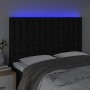 Kopfteil mit LED-Beleuchtung, schwarzer Stoff, 144 x 5 x 118/128 cm von , Kopf- und Fußteile - Ref: Foro24-3122858, Preis: 11...