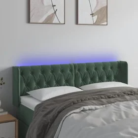 LED-Kopfteil aus dunkelgrünem Samt, 147 x 16 x 78/88 cm von , Kopf- und Fußteile - Ref: Foro24-3123623, Preis: 90,37 €, Rabat...