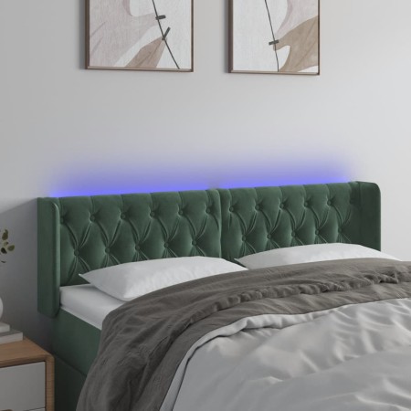 LED-Kopfteil aus dunkelgrünem Samt, 147 x 16 x 78/88 cm von , Kopf- und Fußteile - Ref: Foro24-3123623, Preis: 91,71 €, Rabat...