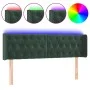 Cabecero con LED de terciopelo verde oscuro 147x16x78/88 cm de , Cabeceros y pies de cama - Ref: Foro24-3123623, Precio: 90,3...